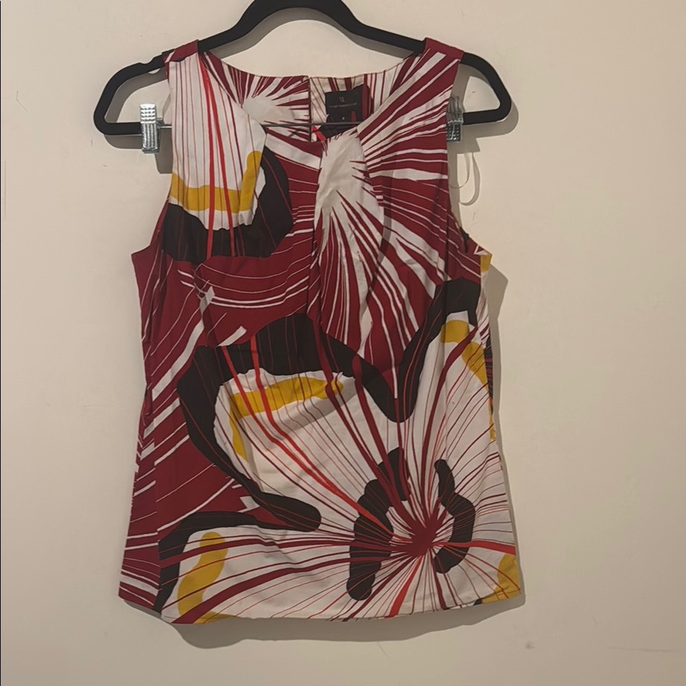 Worthington Floral Sleeveless Tank Top  Abstract Geometric Size Small